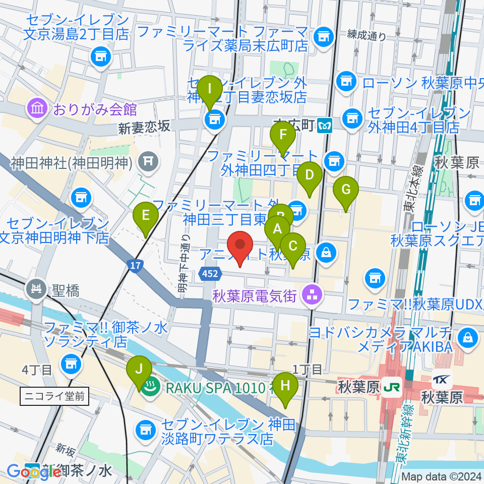 秋葉原ZEST周辺のホテル一覧地図