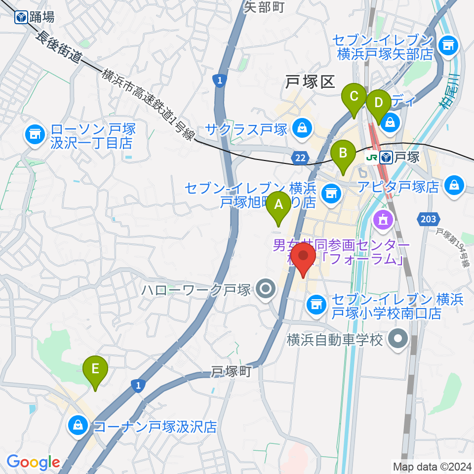 さやか音感ピアノ教室周辺のホテル一覧地図