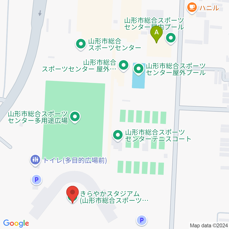 きらやかスタジアム周辺のホテル一覧地図