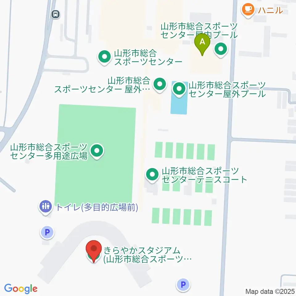 きらやかスタジアム周辺のホテル一覧地図