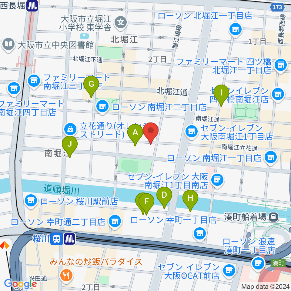 大倉ギター教室周辺のホテル一覧地図