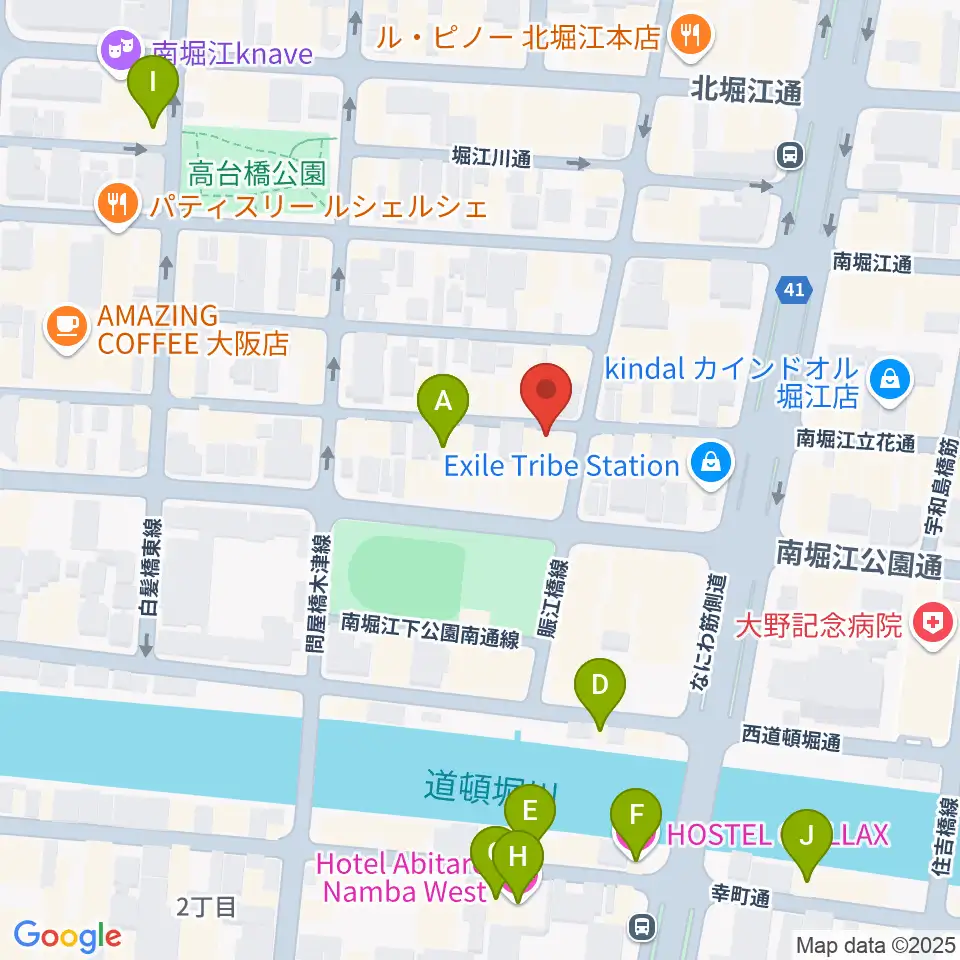 大倉ギター教室周辺のホテル一覧地図