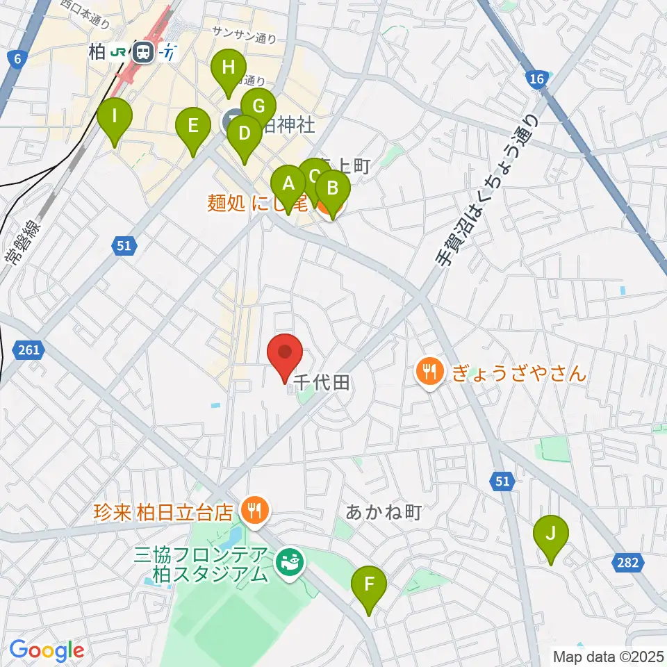 リアクション柏周辺のホテル一覧地図