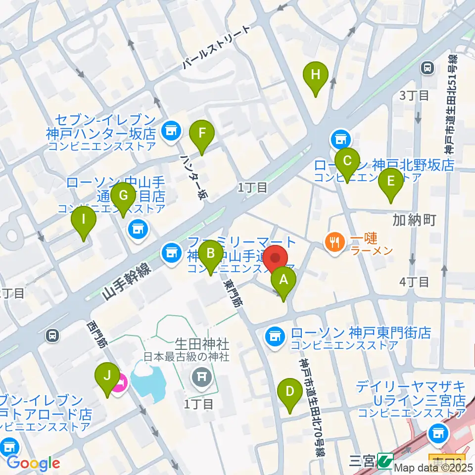 神戸 隠れ谷周辺のホテル一覧地図