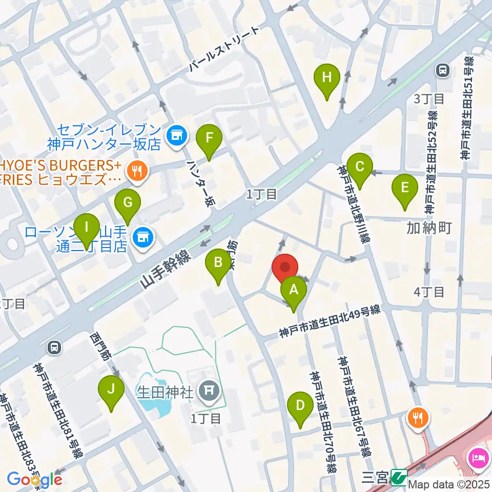神戸 隠れ谷周辺のホテル一覧地図