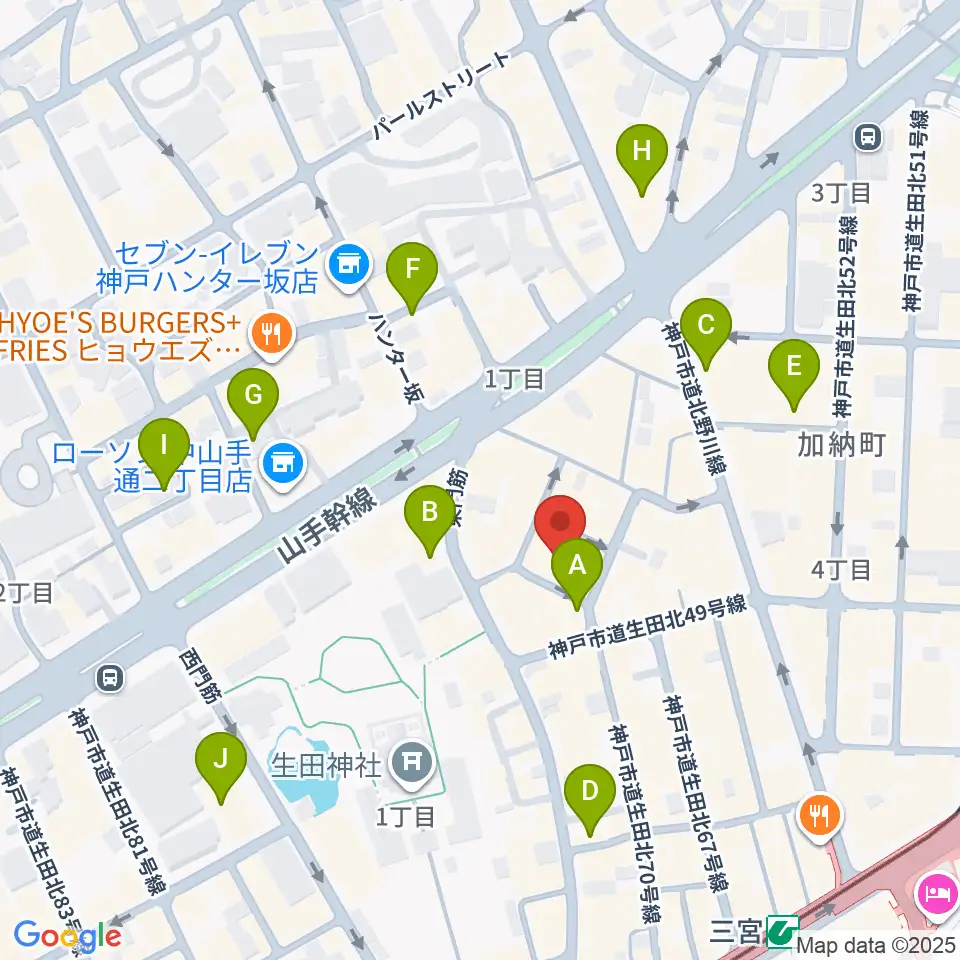 神戸 隠れ谷周辺のホテル一覧地図