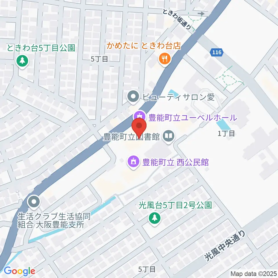 豊能町立ユーベルホール周辺のホテル一覧地図