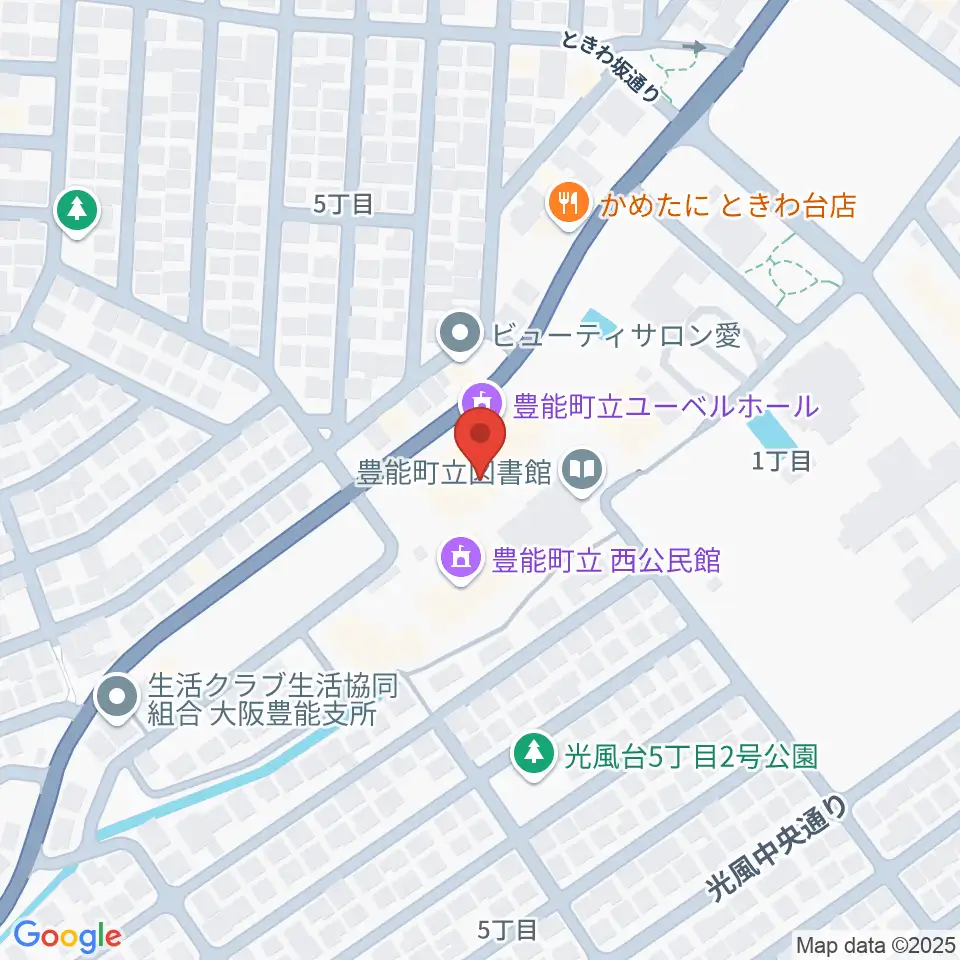 豊能町立ユーベルホール周辺のホテル一覧地図