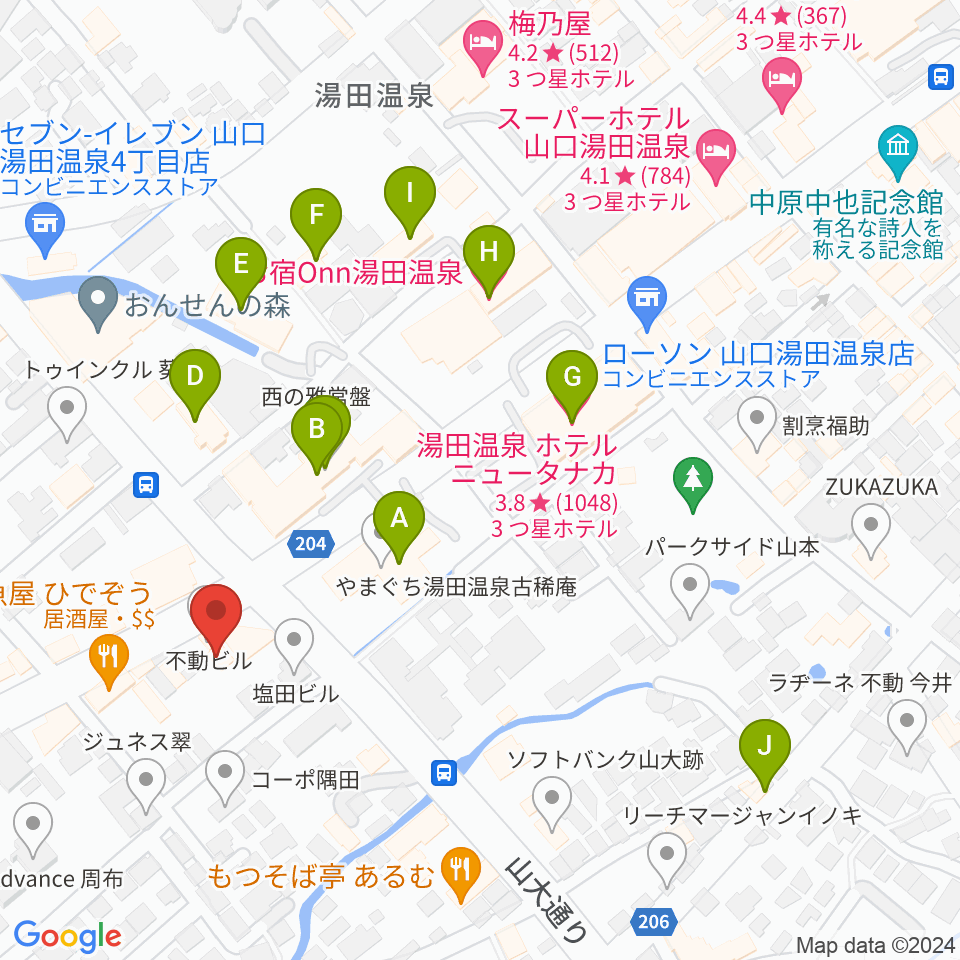 JAZZ SPOT ポルシェ周辺のホテル一覧地図