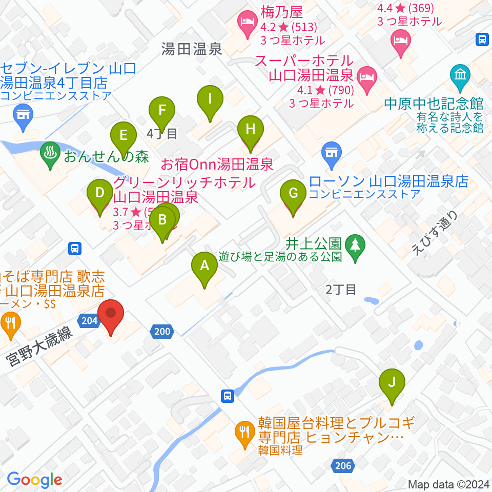 JAZZ SPOT ポルシェ周辺のホテル一覧地図