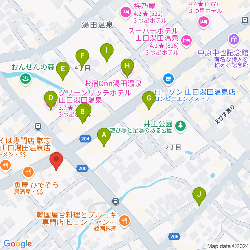 JAZZ SPOT ポルシェ周辺のホテル一覧地図