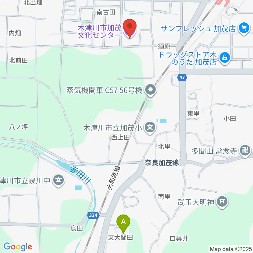 木津川市加茂文化センター あじさいホール周辺のホテル一覧地図