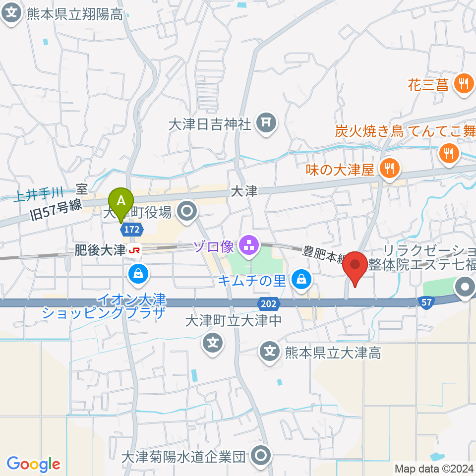 大津町生涯学習センター周辺のホテル一覧地図