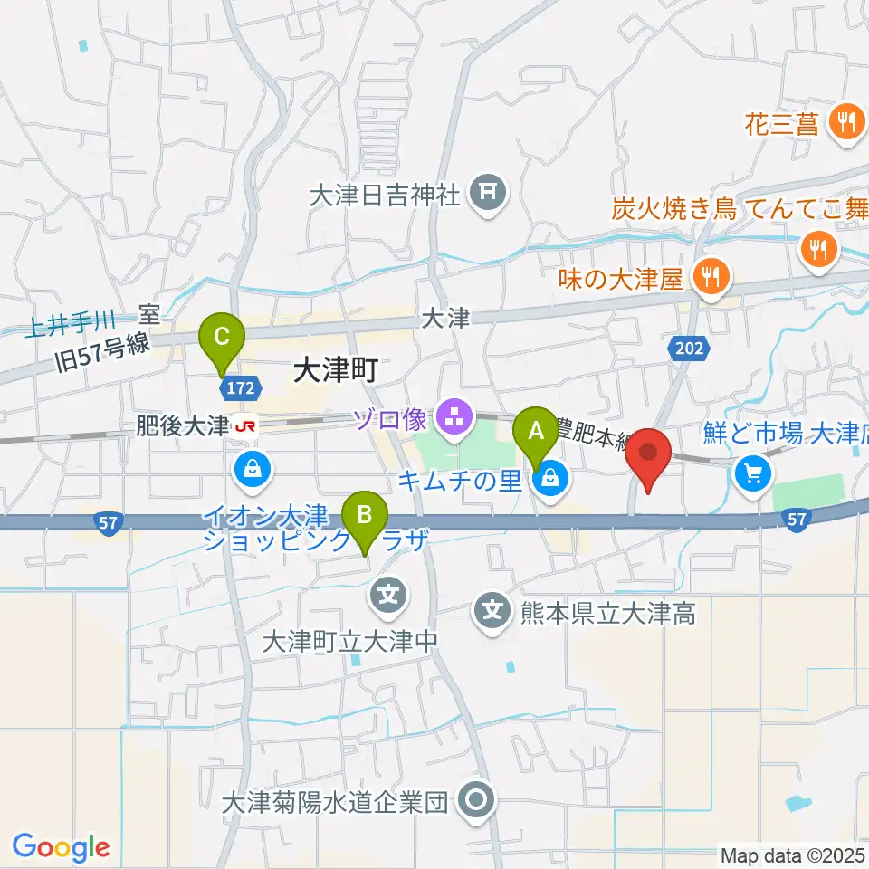 大津町生涯学習センター周辺のホテル一覧地図