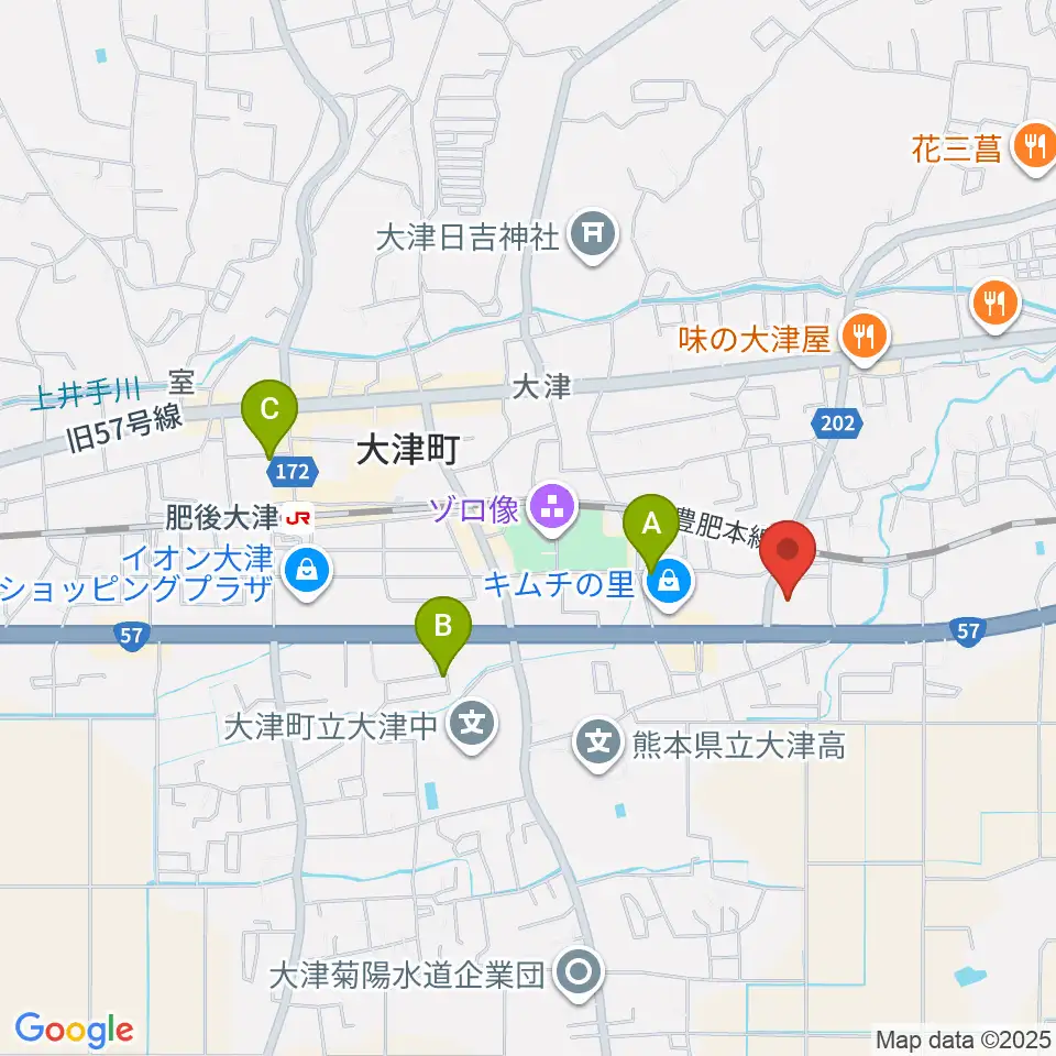 大津町生涯学習センター周辺のホテル一覧地図