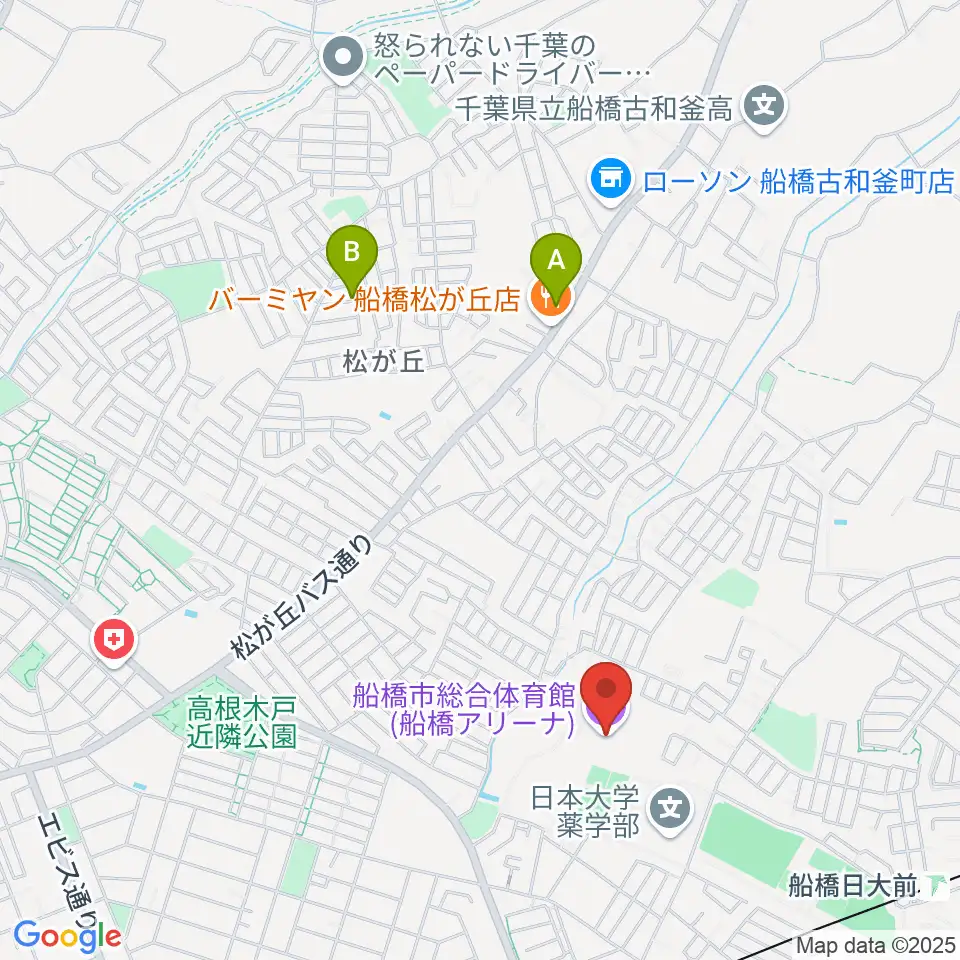 船橋アリーナ周辺のホテル一覧地図