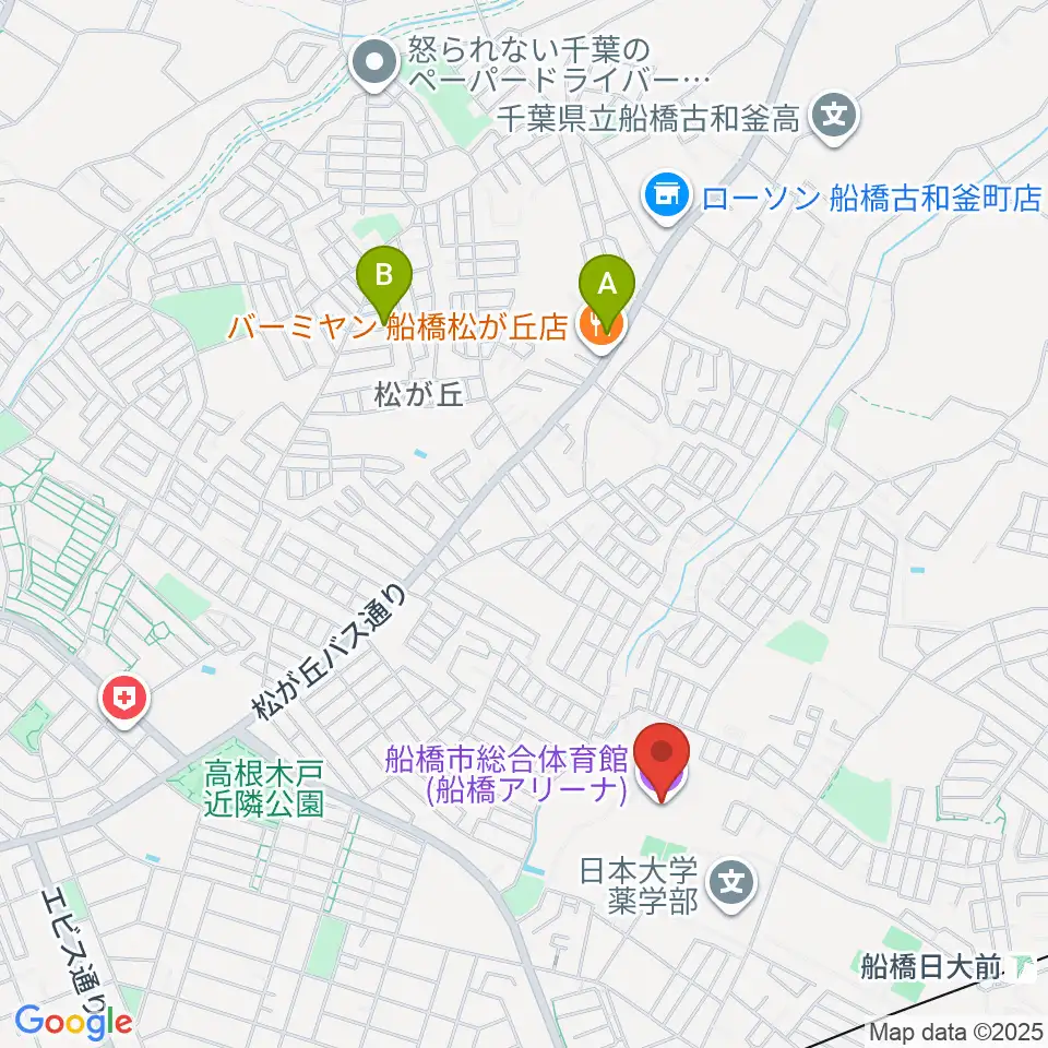 船橋アリーナ周辺のホテル一覧地図
