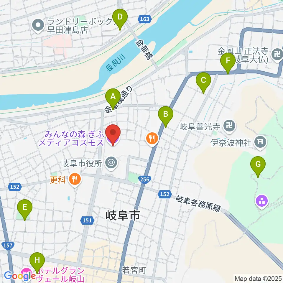 みんなの森 ぎふメディアコスモス周辺のホテル一覧地図