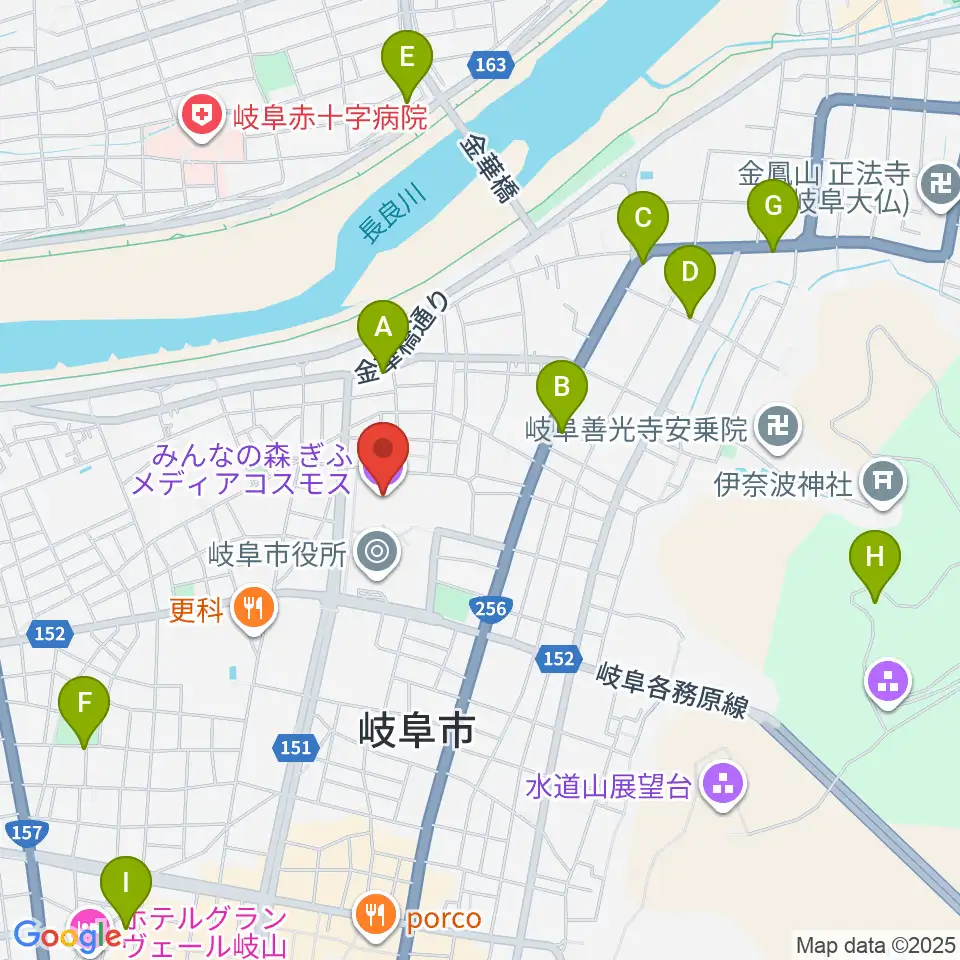 みんなの森 ぎふメディアコスモス周辺のホテル一覧地図