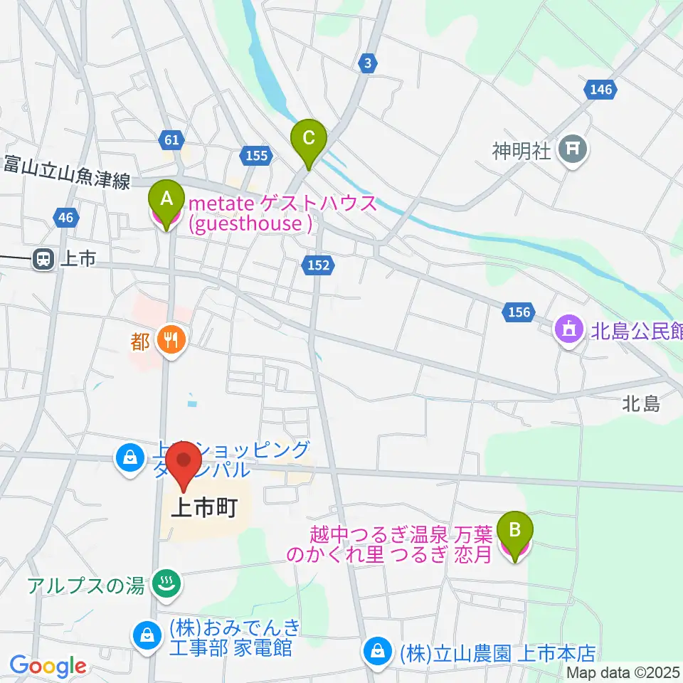 北アルプス文化センター周辺のホテル一覧地図