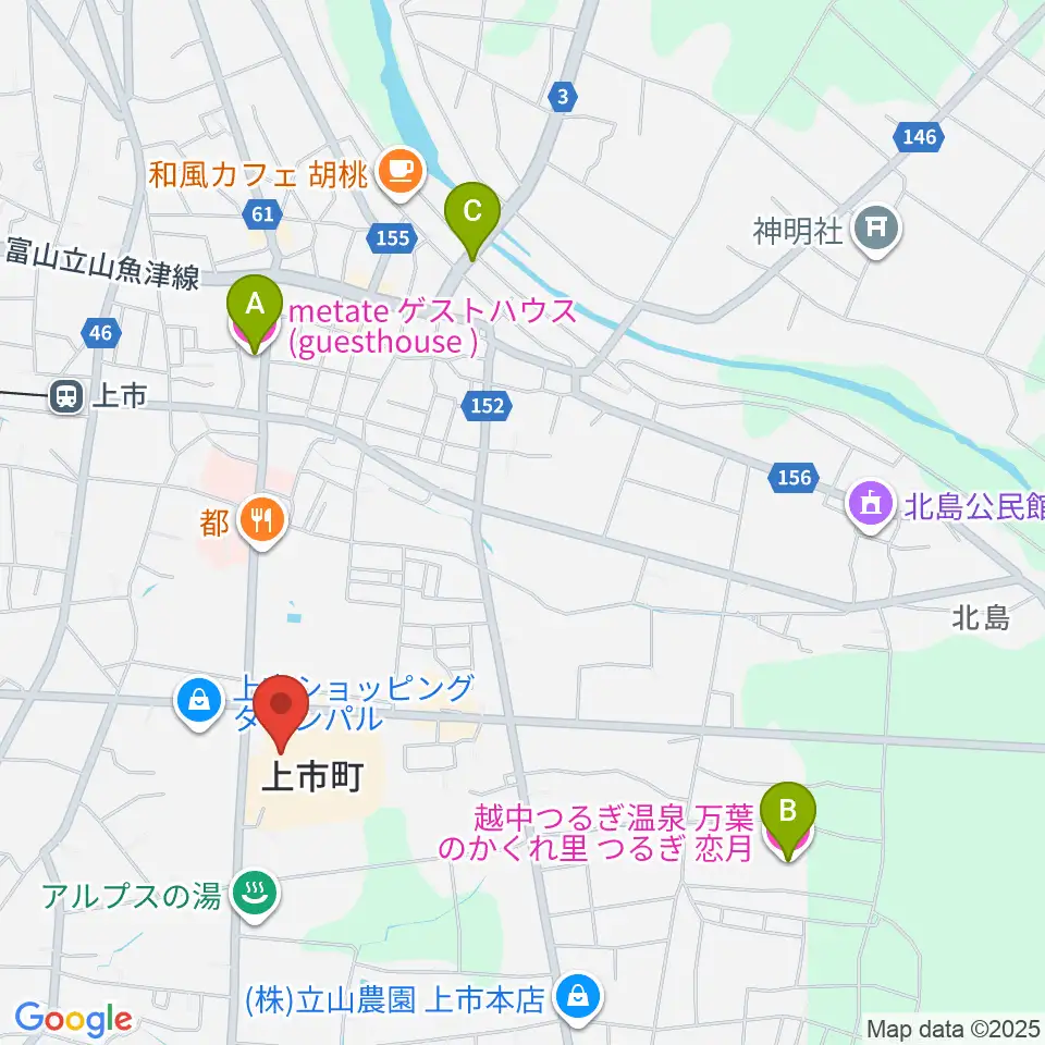 北アルプス文化センター周辺のホテル一覧地図