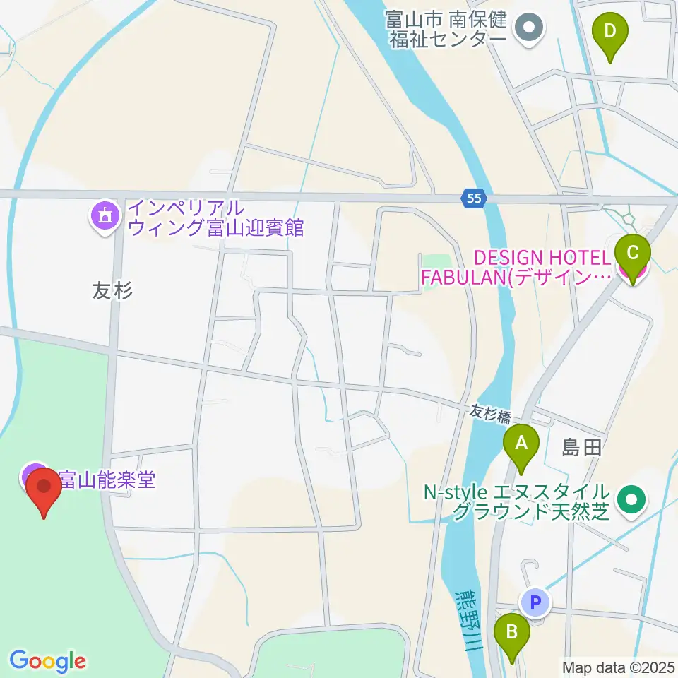 富山能楽堂周辺のホテル一覧地図