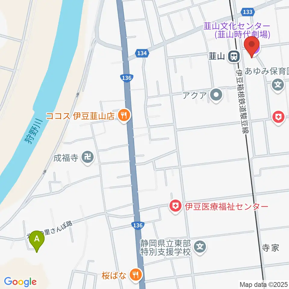韮山文化センター韮山時代劇場周辺のホテル一覧地図