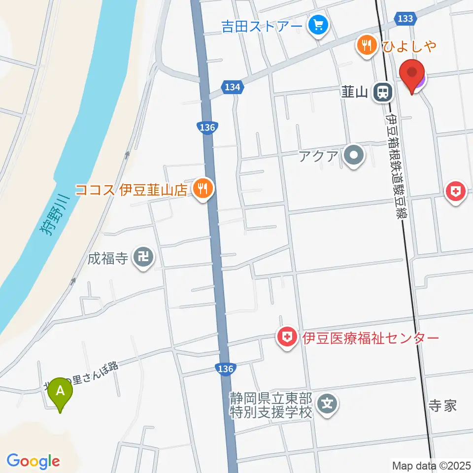 韮山文化センター韮山時代劇場周辺のホテル一覧地図