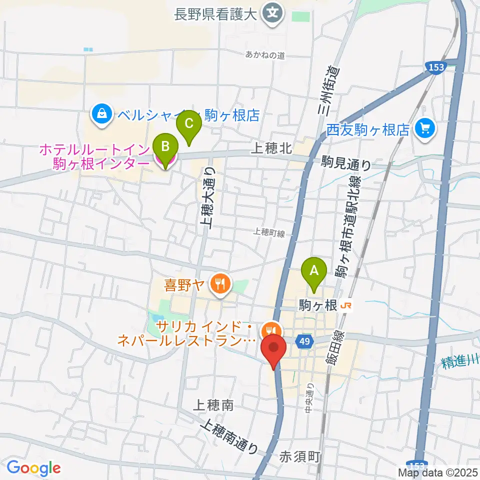 音の芽ホール周辺のホテル一覧地図