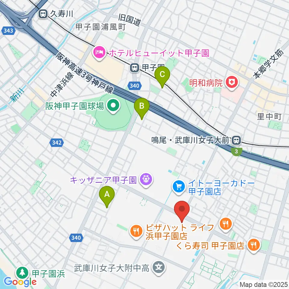 なるお文化ホール周辺のホテル一覧地図