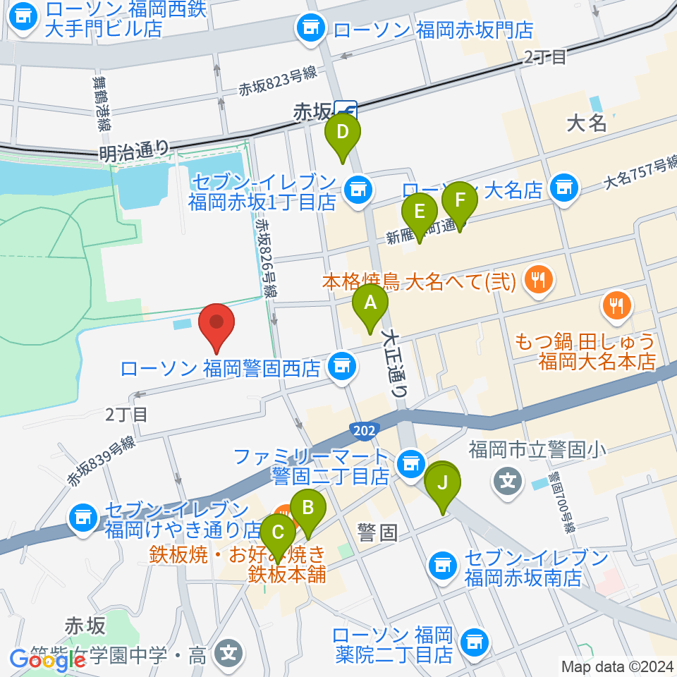 福岡市立中央市民センター周辺のホテル一覧地図