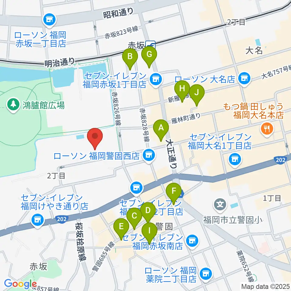 福岡市立中央市民センター周辺のホテル一覧地図