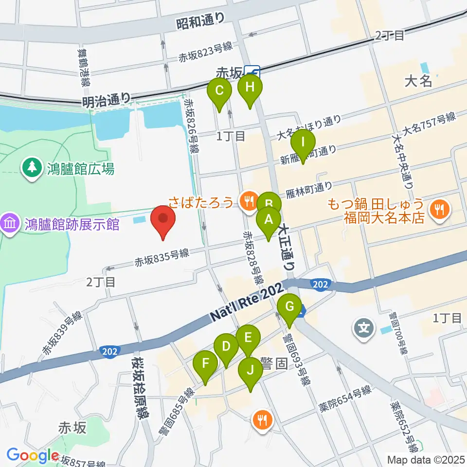 福岡市立中央市民センター周辺のホテル一覧地図