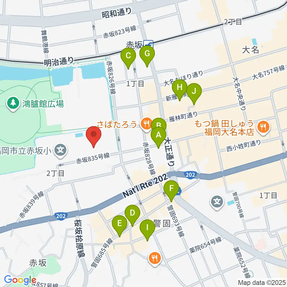 福岡市立中央市民センター周辺のホテル一覧地図