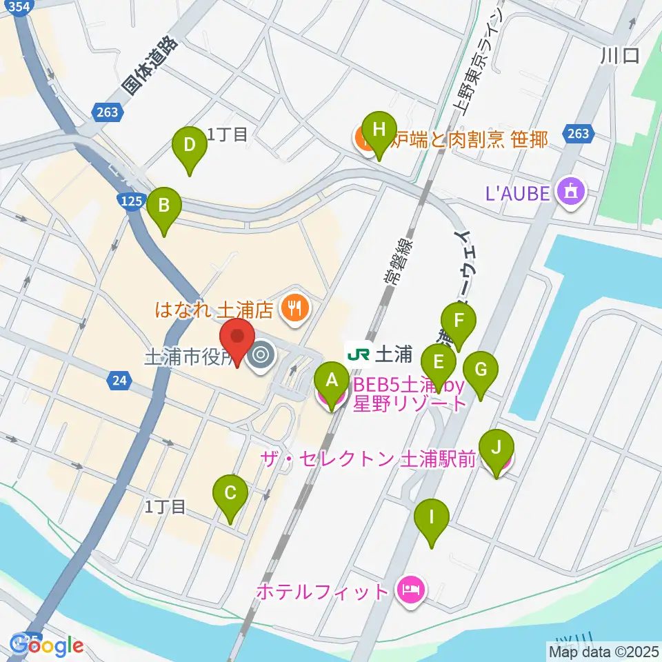 茨城県県南生涯学習センター周辺のホテル一覧地図
