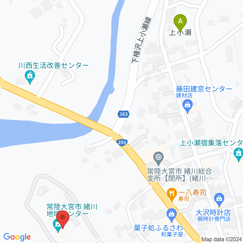 常陸大宮市緒川地域センター周辺のホテル一覧地図