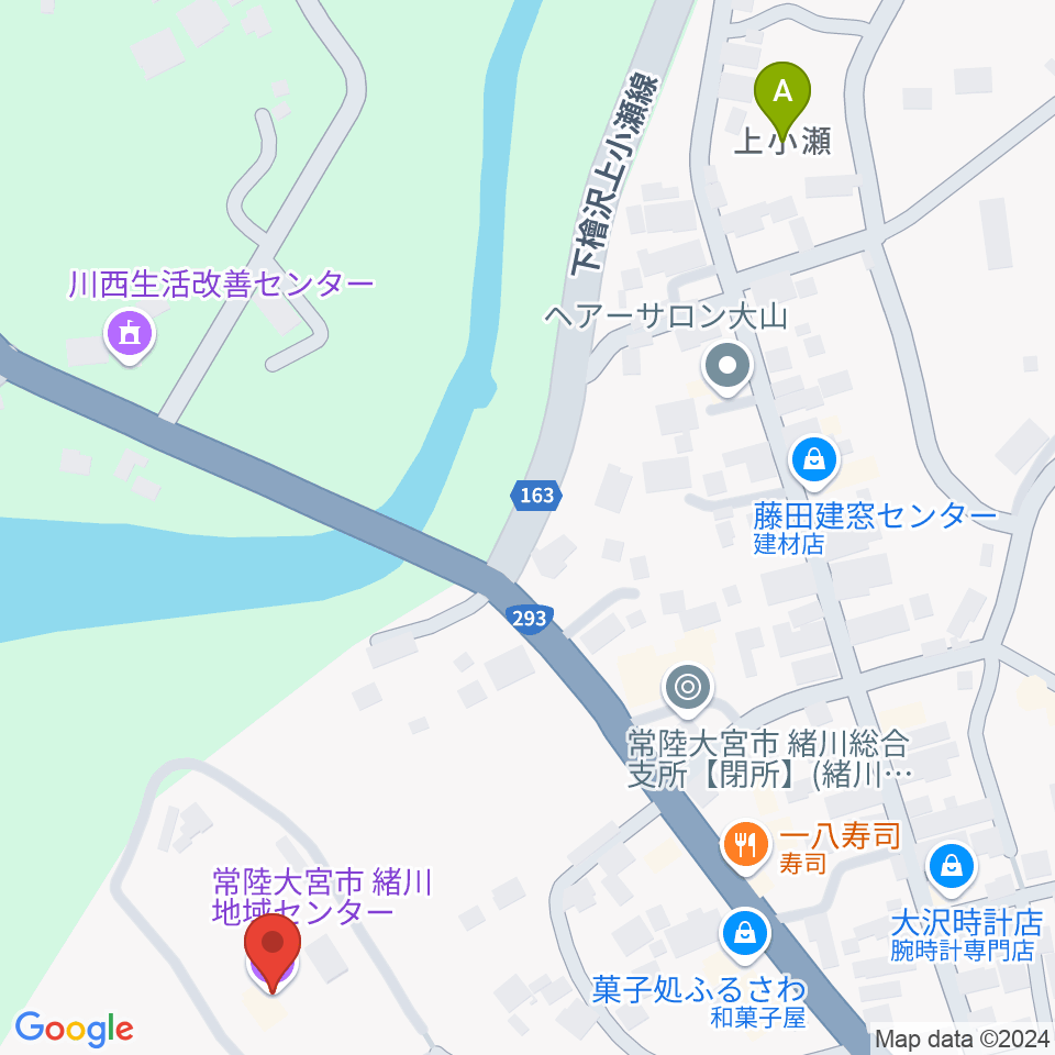 常陸大宮市緒川地域センター周辺のホテル一覧地図