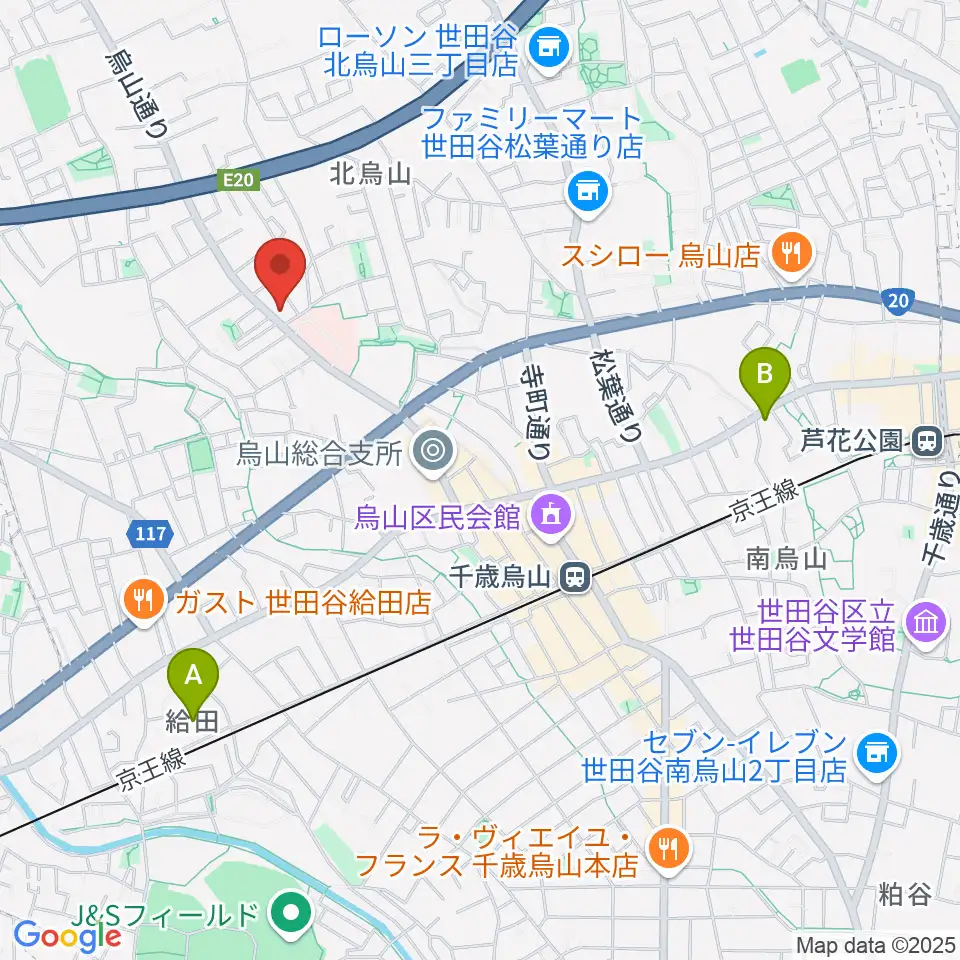 世田谷アールイーシースタジオ周辺のホテル一覧地図