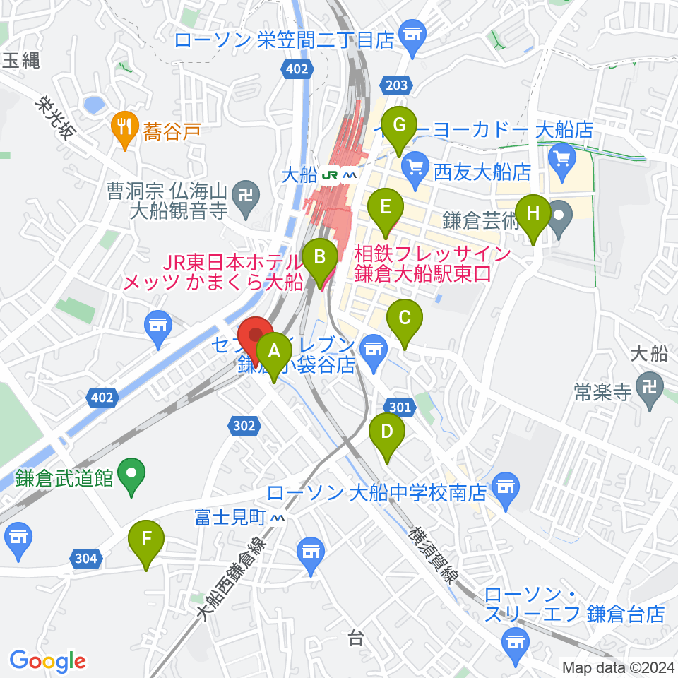 音楽スタジオ・ルート大船周辺のホテル一覧地図