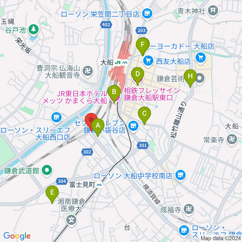 音楽スタジオ・ルート大船周辺のホテル一覧地図