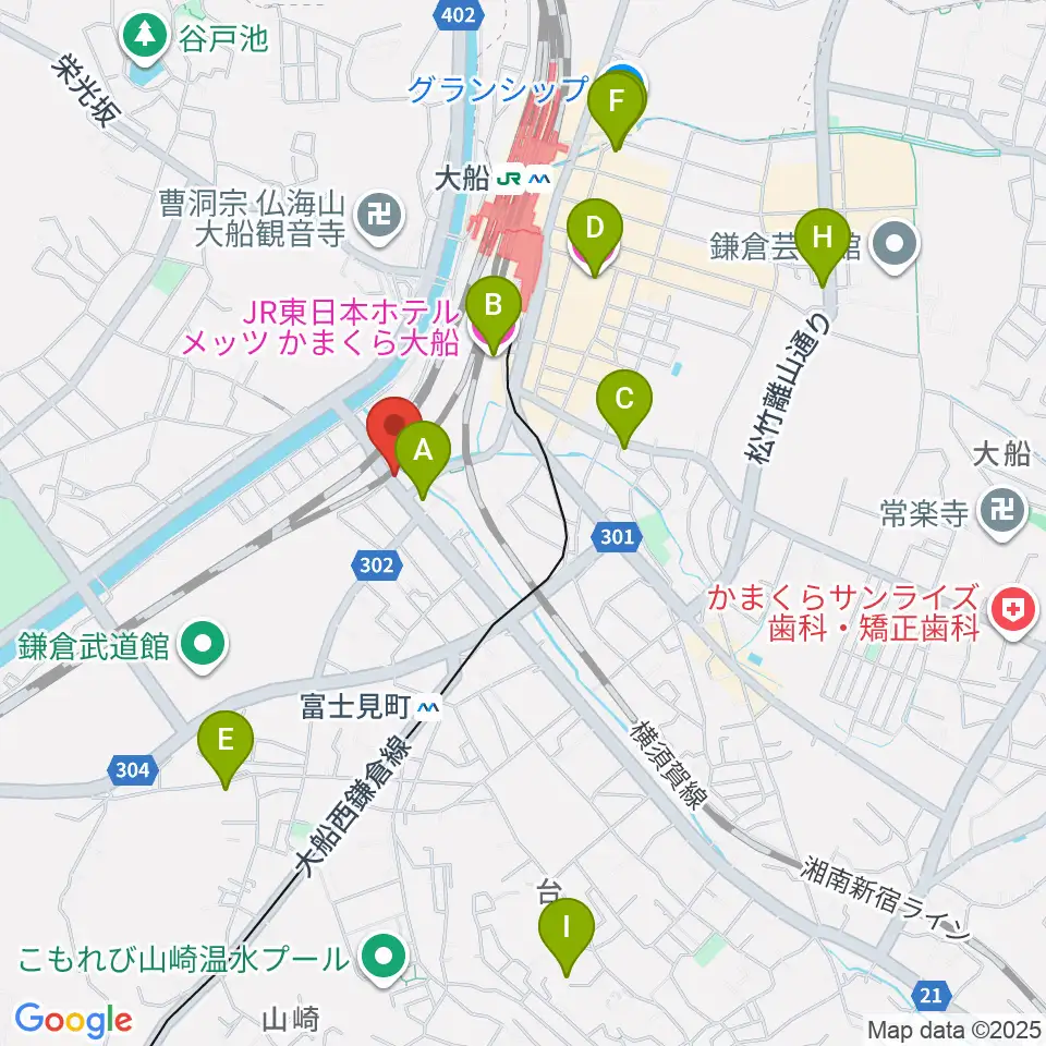 音楽スタジオ・ルート大船周辺のホテル一覧地図