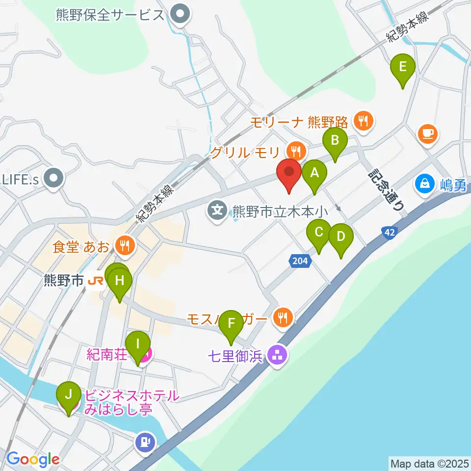 熊野市民会館周辺のホテル一覧地図