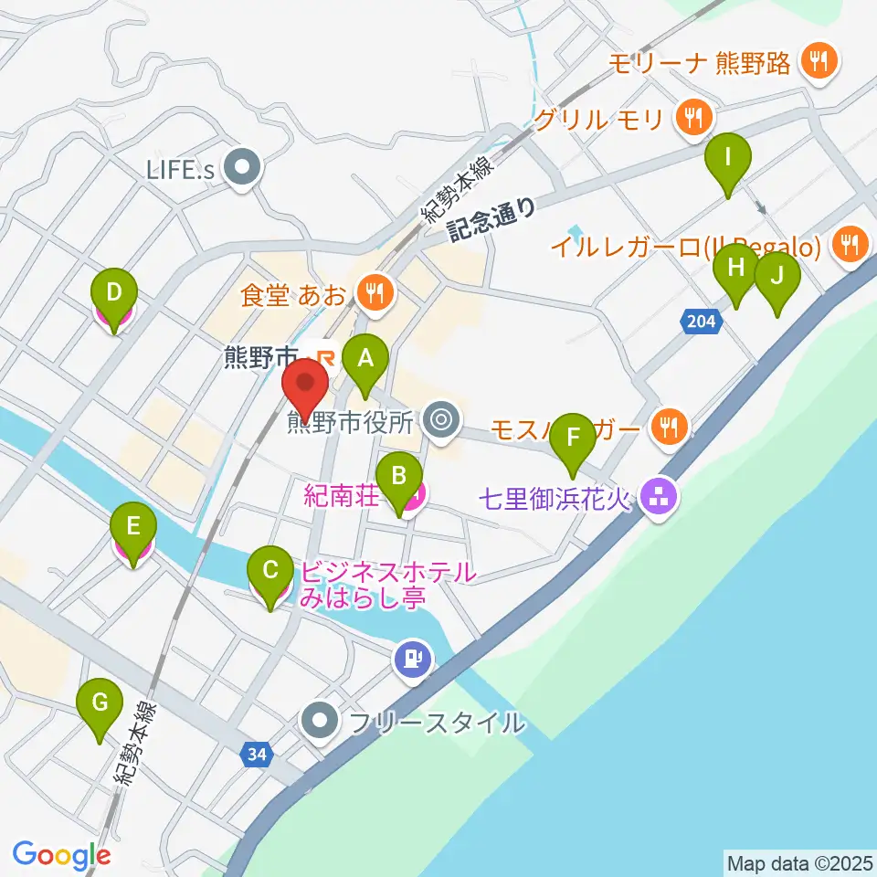 熊野市文化交流センター周辺のホテル一覧地図