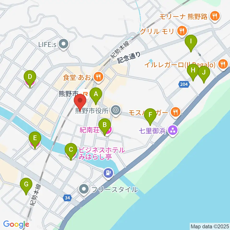 熊野市文化交流センター周辺のホテル一覧地図