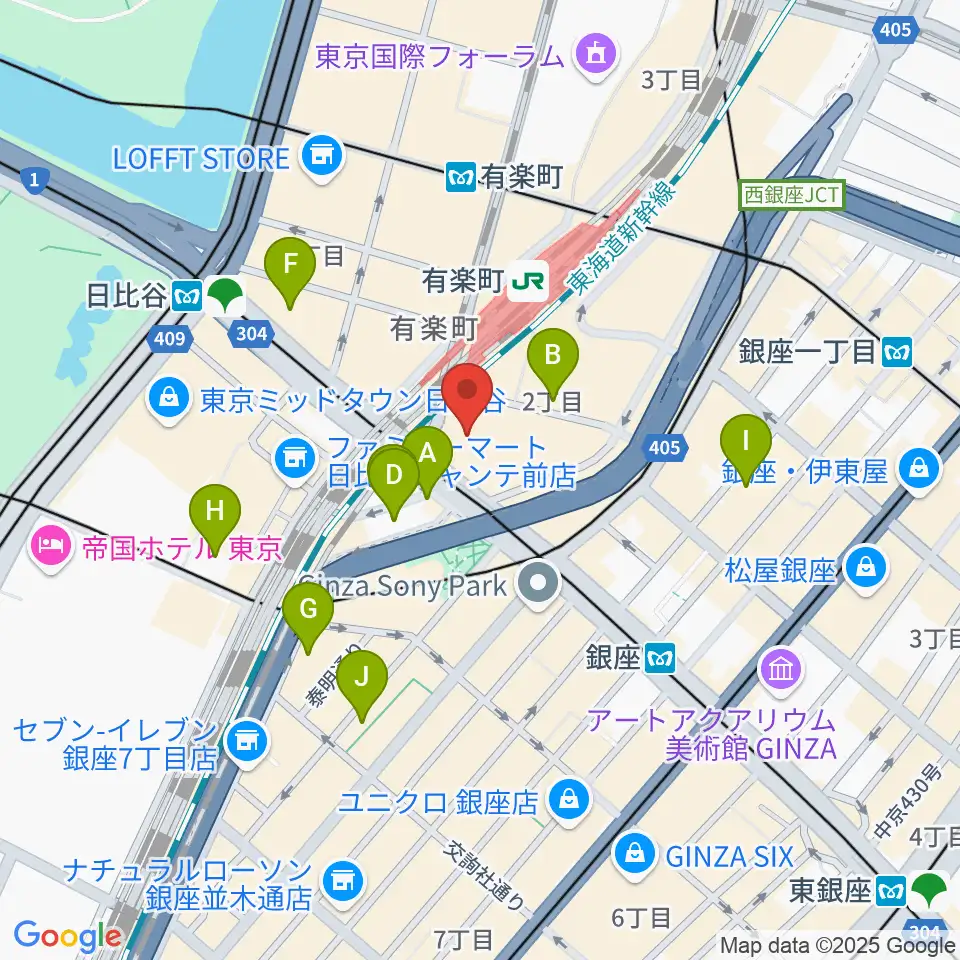 ヒューリックホール東京周辺のホテル一覧地図