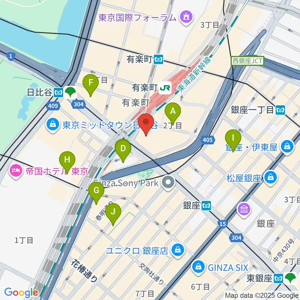 ヒューリックホール東京周辺のホテル一覧地図