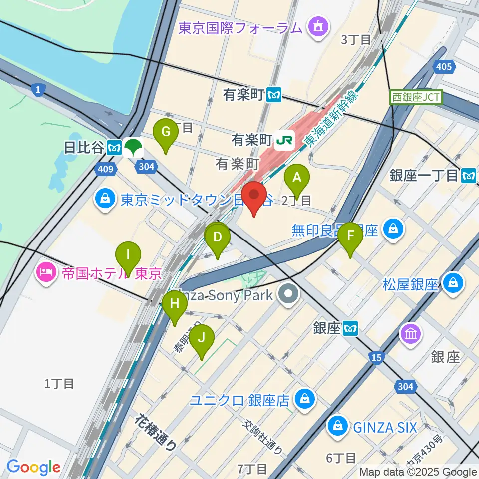 ヒューリックホール東京周辺のホテル一覧地図