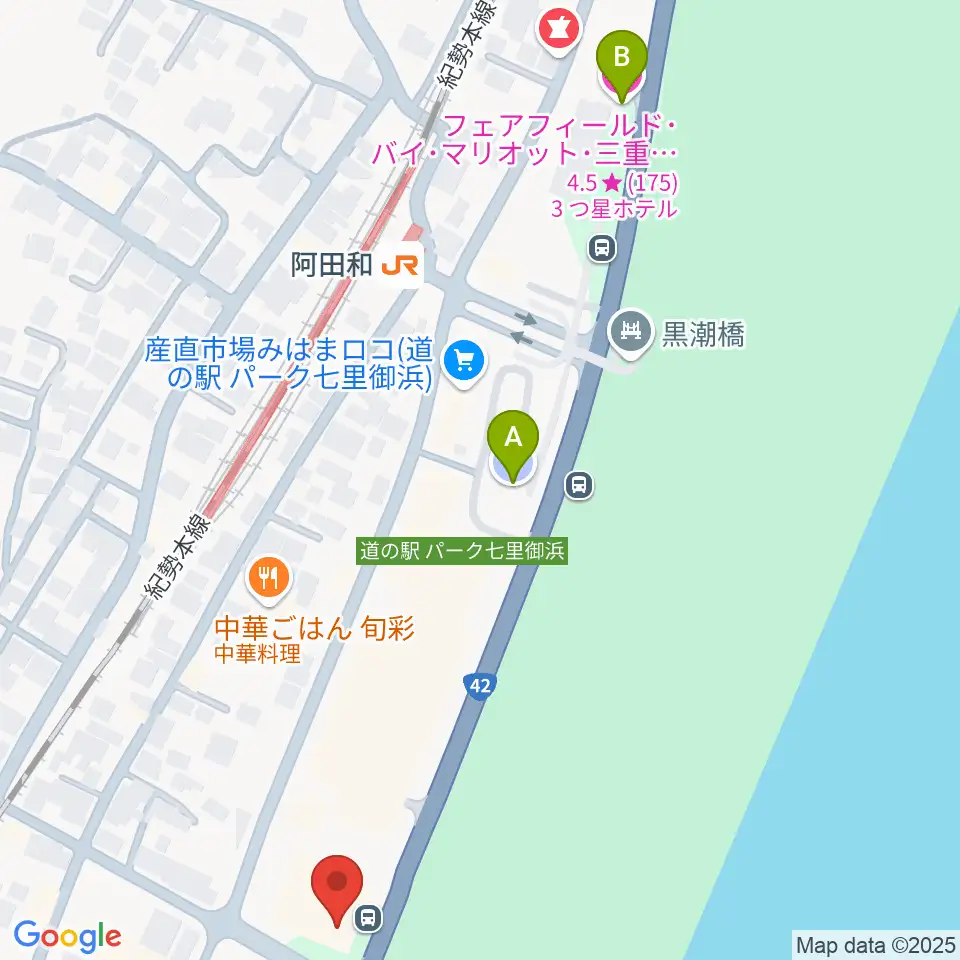 御浜町中央公民館周辺のホテル一覧地図