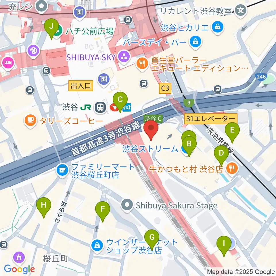 渋谷ストリームホール周辺のホテル一覧地図