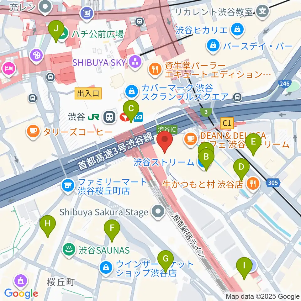 渋谷ストリームホール周辺のホテル一覧地図